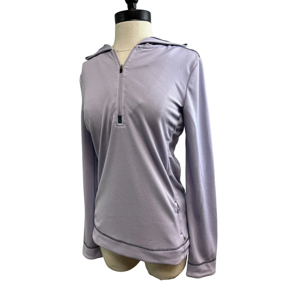 Alo Yoga CoolFit‎ Hoodie Women M Purple Excellent 1/4 Zip Long Sleeve Activewear